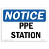 Signmission OSHA Notice Sign, PPE Station, 10in X 7in Aluminum, 10" W, 7" H, Landscape, PPE Station Sign OS-NS-A-710-L-17774